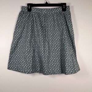 Mata Traders Skirt, Blue Geometric Triangle, 100% Cotton, Side Zip, Sz Medium